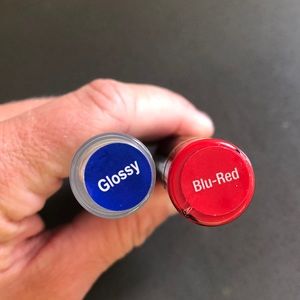 Blue red lipsense and glossy gloss